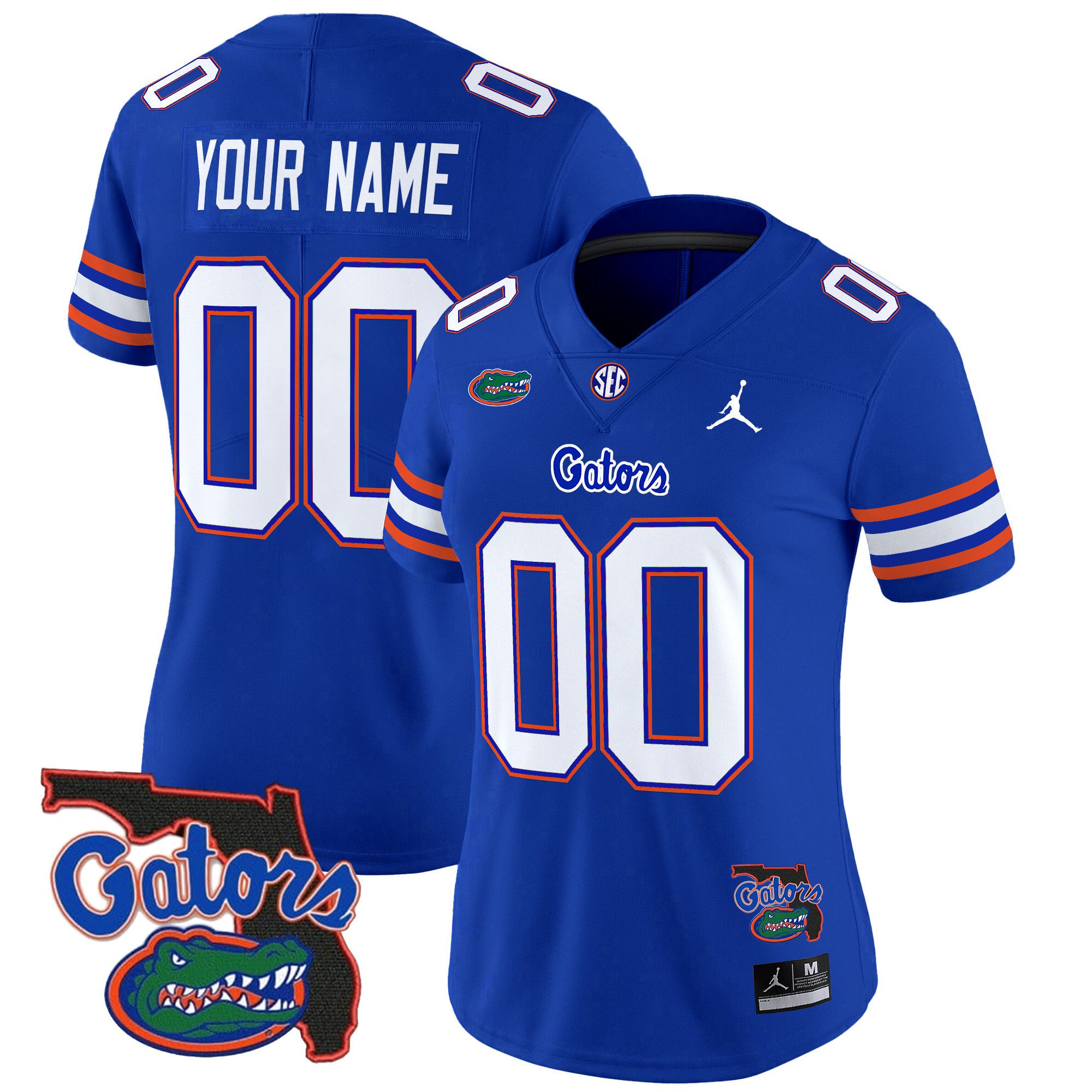 Women Florida Gators Blue 2024 Florida Patch Vapor Limited Custom NCAA Jersey style 1->customized ncaa jersey->Custom Jersey
